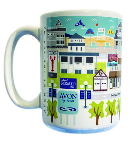 Avon by the Sea Town Map Mug